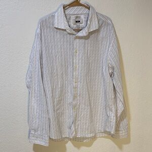 Joseph Abboud Men's White and blue Striped Button Down Shirt